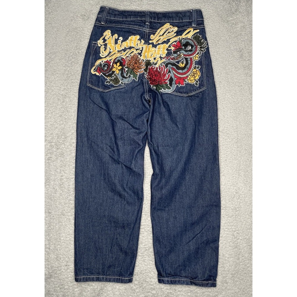 Ninth Hall‎ Ambush Jeans Mens 28 Jeans Dragon Embroidered Baggy Straight Leg Y2K